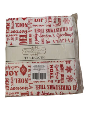 Your Tablecloth Christmas Table , Rectangle 60x84 White Red